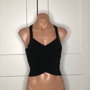 Bebe black wrap top, shirt, blouse NWT